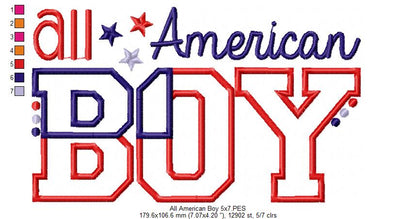All American Family Set – Appliqué – Machine Embroidery Design