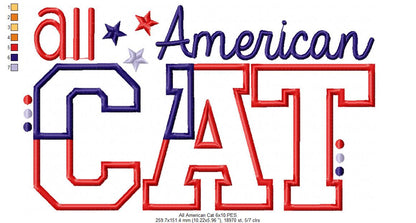 All American Dog & Cat – Appliqué – Machine Embroidery Design