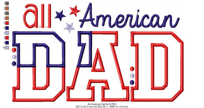 All American Family Set – Appliqué – Machine Embroidery Design