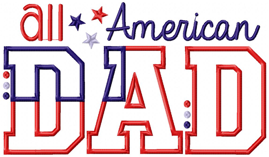 All American Mom and Dad - Set of 2 designs - Applique