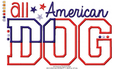 All American Dog & Cat – Appliqué – Machine Embroidery Design