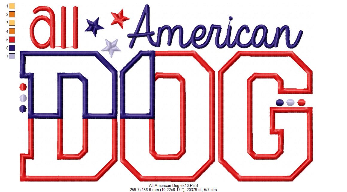 All American Family Set – Appliqué – Machine Embroidery Design