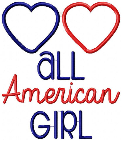 All American Girl - Appliqué - Machine Embroidery Design