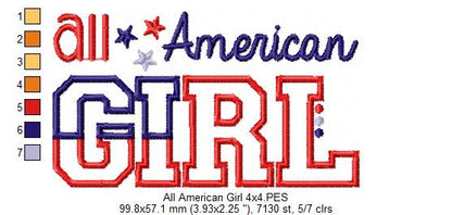 All American Family Set – Appliqué – Machine Embroidery Design