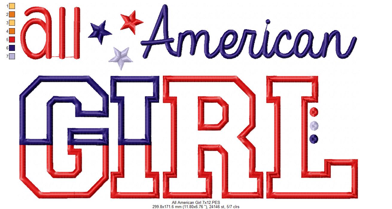 All American Family Set – Appliqué – Machine Embroidery Design