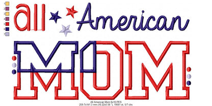 All American Family Set – Appliqué – Machine Embroidery Design
