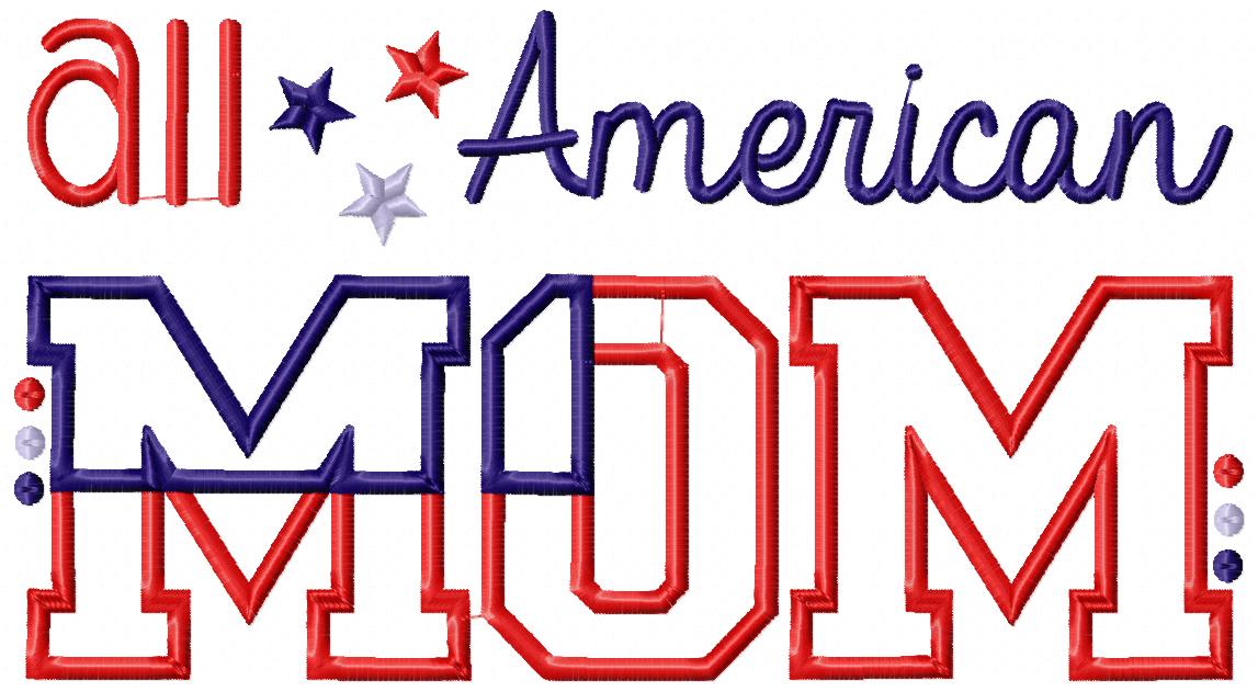 All American Mom and Dad - Set of 2 designs - Applique