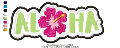 Aloha Hibiscus Flower - Applique
