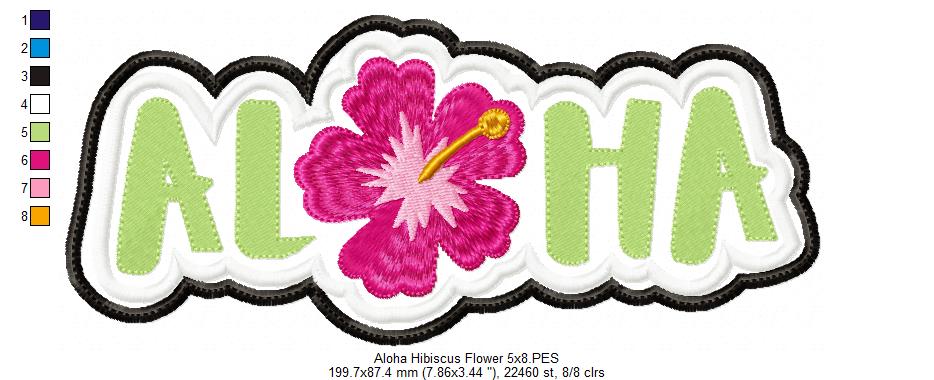Aloha Hibiscus Flower - Applique