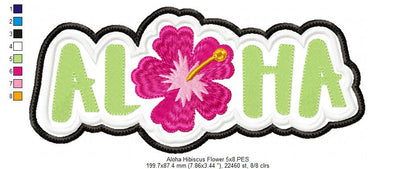 Aloha Hibiscus Flower - Applique