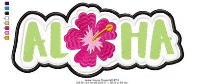 Aloha Hibiscus Flower - Applique