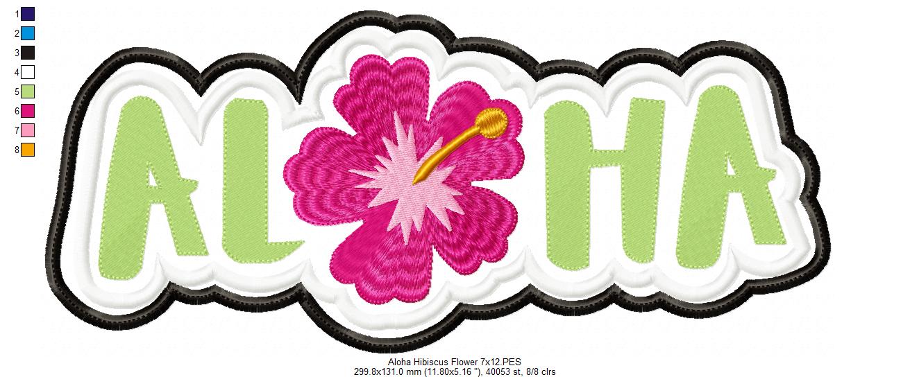 Aloha Hibiscus Flower - Applique