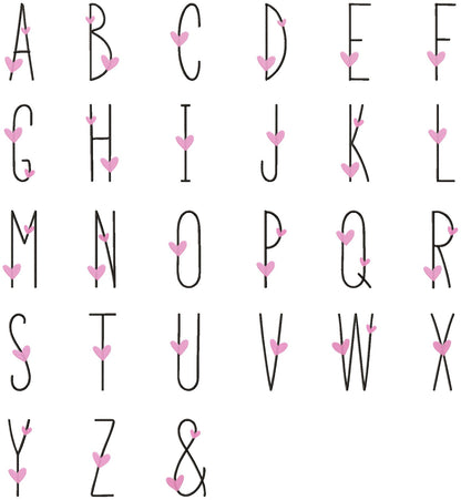 Wedding Alphabet and Frames - Fill Stitch