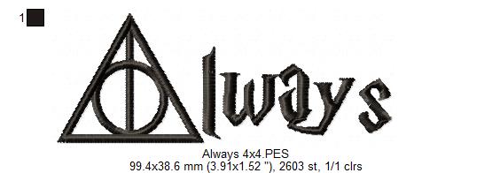 Always - Fill Stitch - Machine Embroidery Design