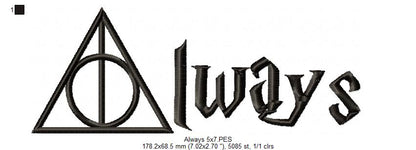 Always - Fill Stitch - Machine Embroidery Design