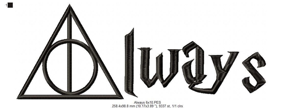 Always - Fill Stitch - Machine Embroidery Design