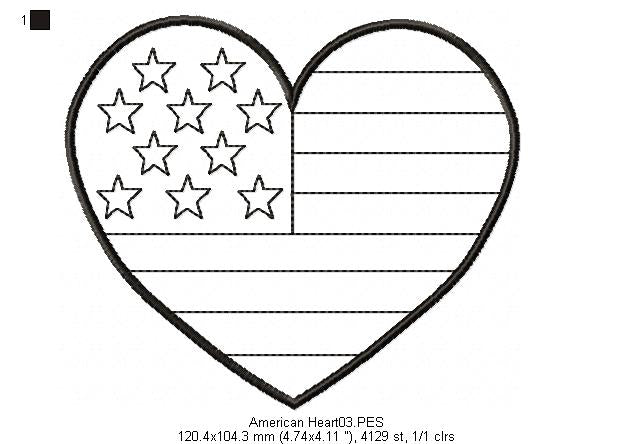 American Heart - Redwork