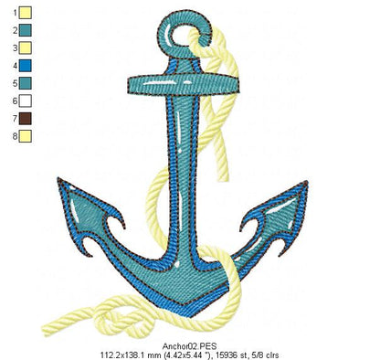 Anchor - Fill Stitch - Machine Embroidery Design