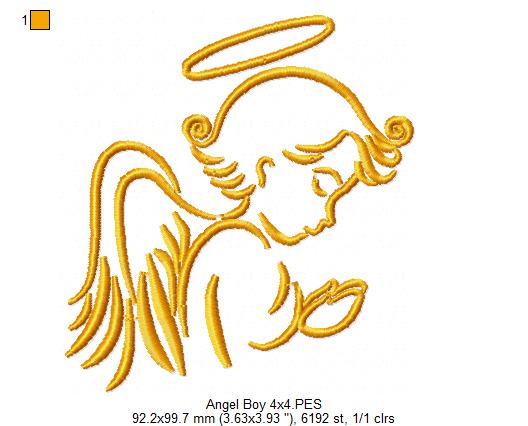 Angel Girl and Boy - Fill Stitch - Set of 2 designs