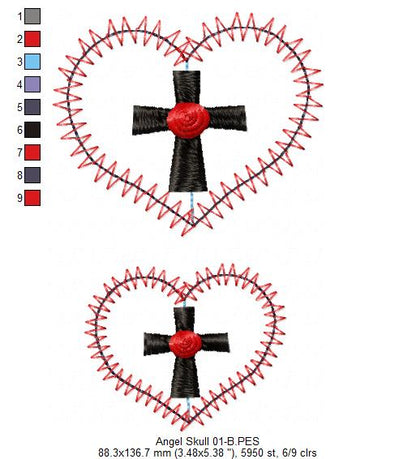 Skull Angel Door Ornament - ITH Project - Machine Embroidery Design