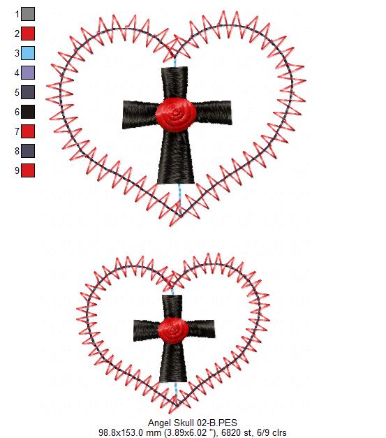 Skull Angel Door Ornament - ITH Project - Machine Embroidery Design