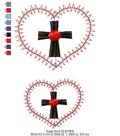 Skull Angel Door Ornament - ITH Project - Machine Embroidery Design