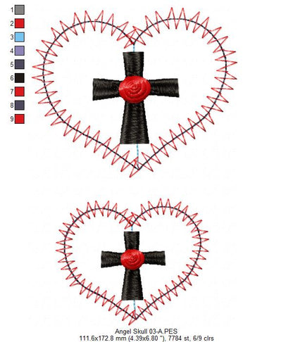 Skull Angel Door Ornament - ITH Project - Machine Embroidery Design