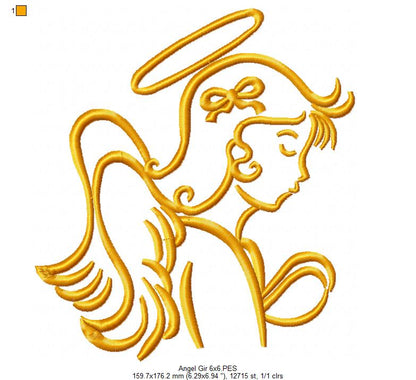 Angel Girl - Fill Stitch