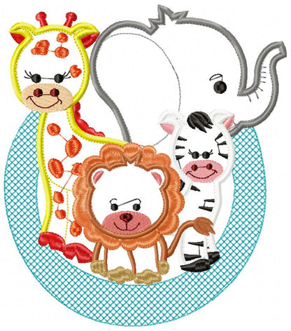 Animals Safari - Applique Machine Embroidery Design