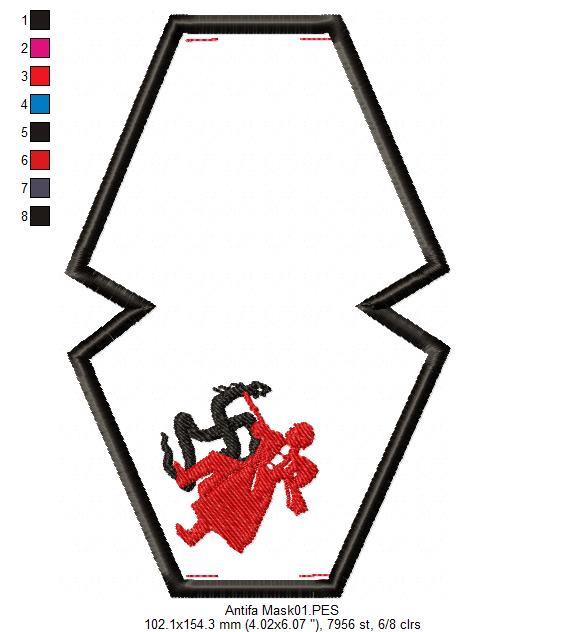 Anti-fascist Face Mask - ITH Project - Machine Embroidery Design