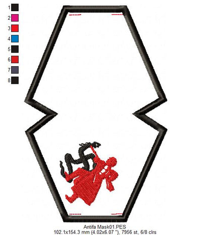 Anti-fascist Face Mask - ITH Project - Machine Embroidery Design