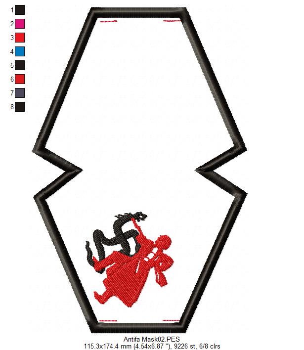 Anti-fascist Face Mask - ITH Project - Machine Embroidery Design