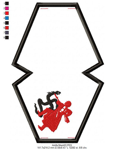 Anti-fascist Face Mask - ITH Project - Machine Embroidery Design