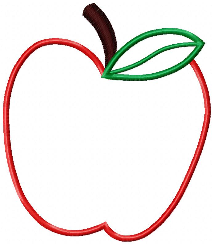 Apple - Applique - Machine Embroidery Design