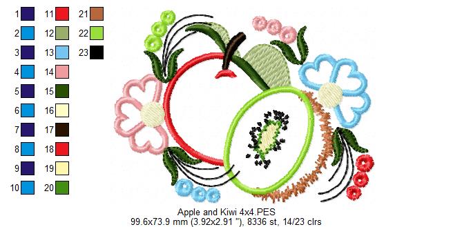 Apple and Kiwi - Applique