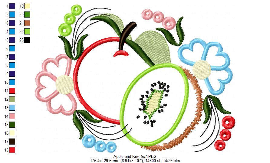 Apple and Kiwi - Applique