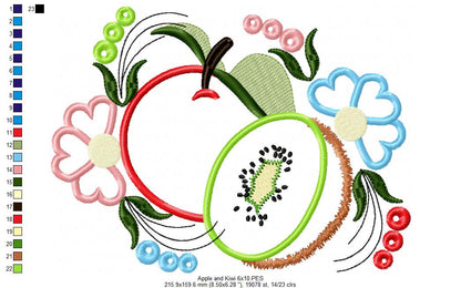 Apple and Kiwi - Applique