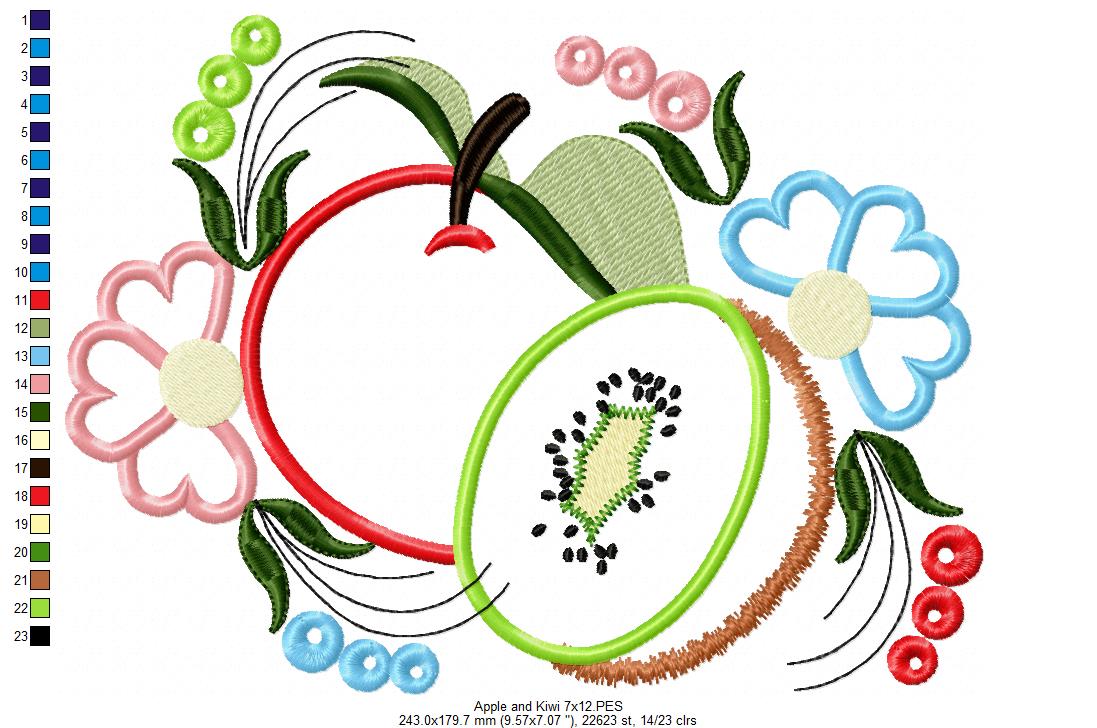 Apple and Kiwi - Applique