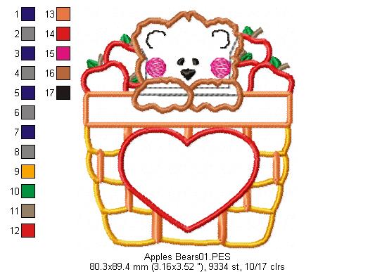 Apples Bear  - Applique