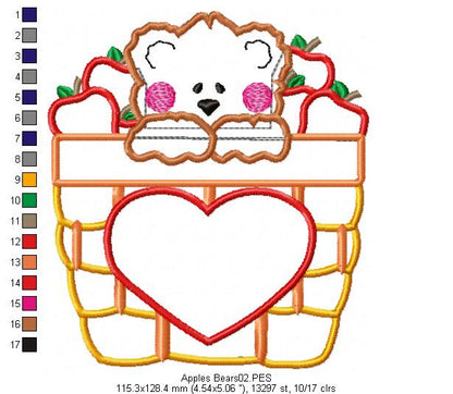Apples Bear  - Applique