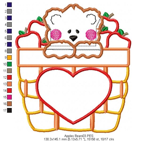 Apples Bear  - Applique