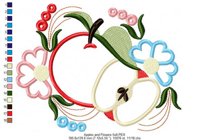 Apples and Flowers - Applique