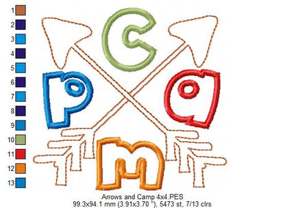 Arrows and Camp - Applique