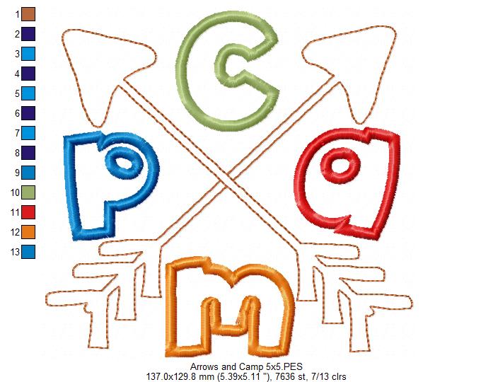 Arrows and Camp - Applique