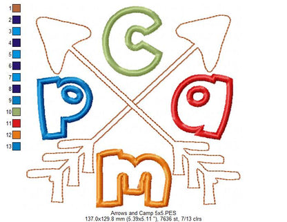 Arrows and Camp - Applique