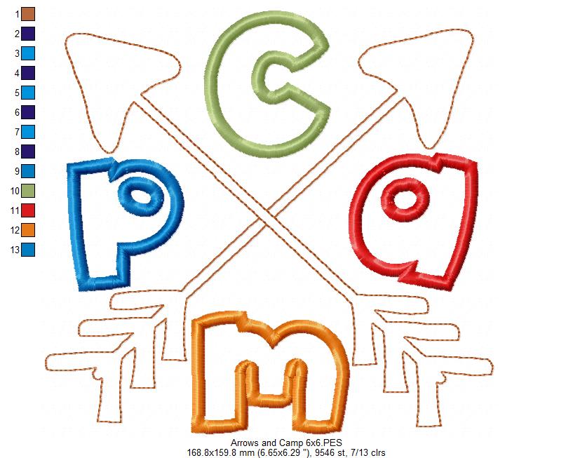 Arrows and Camp - Applique