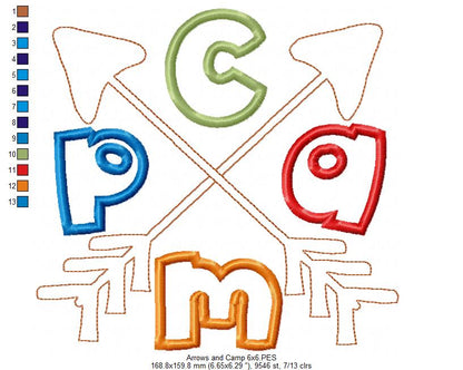 Arrows and Camp - Applique