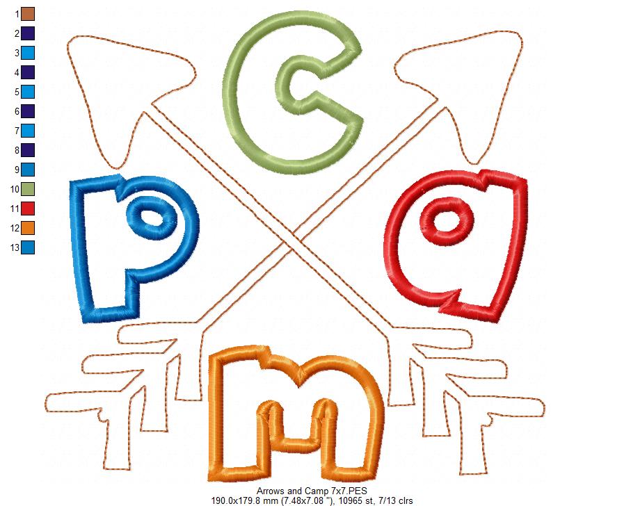 Arrows and Camp - Applique
