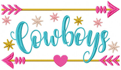 Arrows and Sparkles Cowboys – Satin Stitch – Machine Embroidery Design