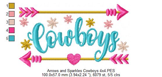 Arrows and Sparkles Cowboys – Satin Stitch – Machine Embroidery Design